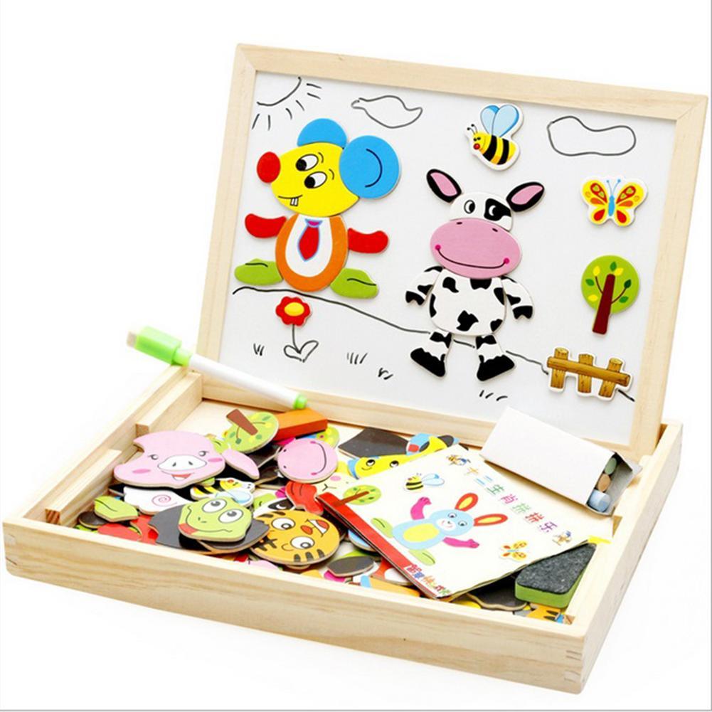 Wooden Magnetic Puzzle Board – 3D Educational Drawing Toy for Kids