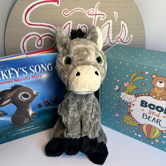 Christmas Donkey Stuffing Kit & Book Set By Book & Bear