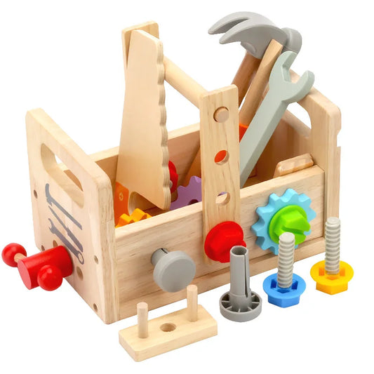 Wooden Toolbox Pretend Play Set for Kids