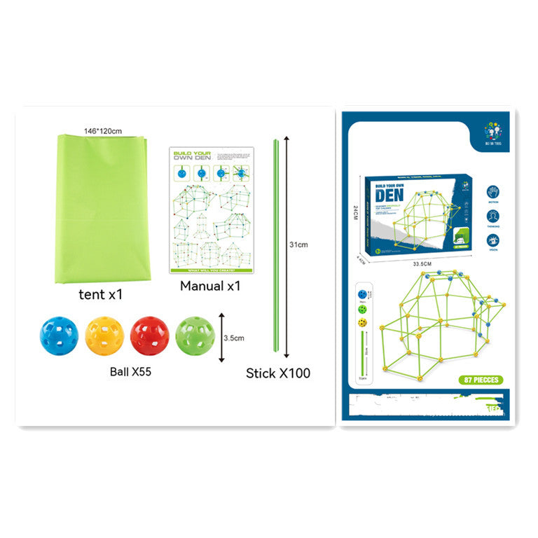 DIY Fort Building Kit – Luminous Playhouse Tent Construction Set