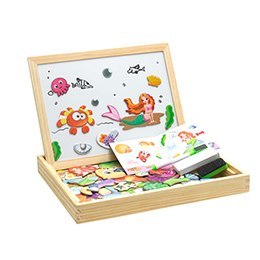 Wooden Magnetic Puzzle Board – 3D Educational Drawing Toy for Kids