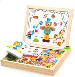 Wooden Magnetic Puzzle Board – 3D Educational Drawing Toy for Kids