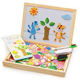 Wooden Magnetic Puzzle Board – 3D Educational Drawing Toy for Kids