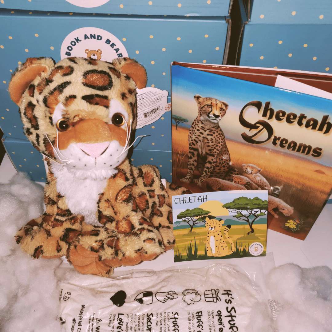 Cheetah Stuffing Kit and Book Set by Book and Bear Book and Bear