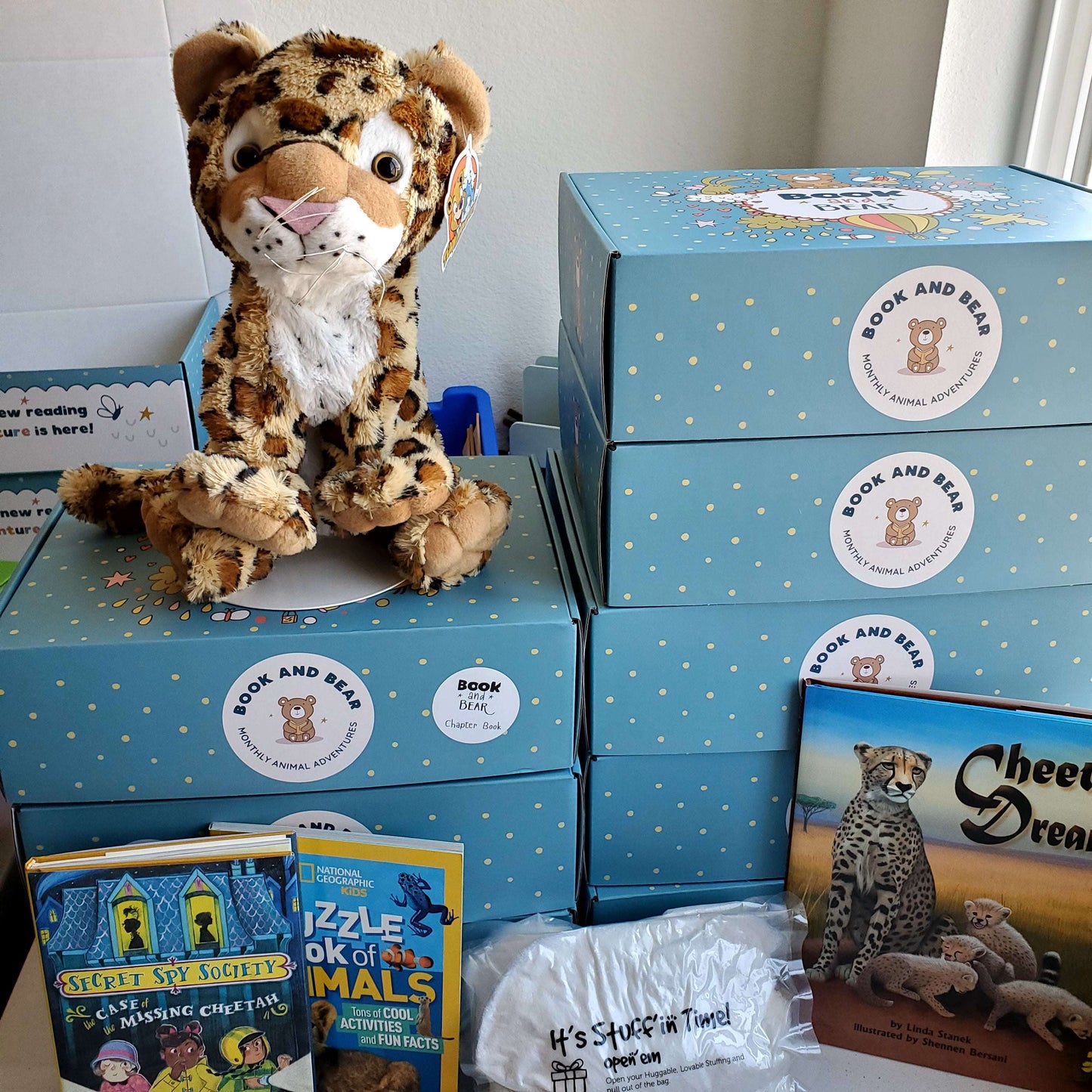 Cheetah Stuffing Kit and Book Set by Book and Bear Book and Bear