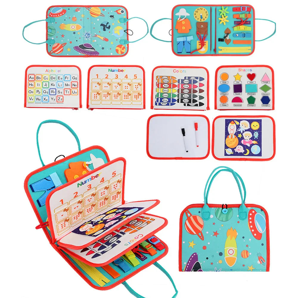 Busy Board Felt Cloth Book – Educational Toy for Toddlers