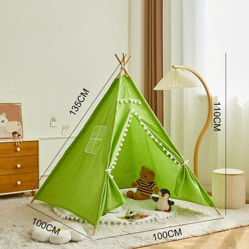 1.3M Indian Kids Tent Wigwam Tipi for Children Folding Indoor Outdoor