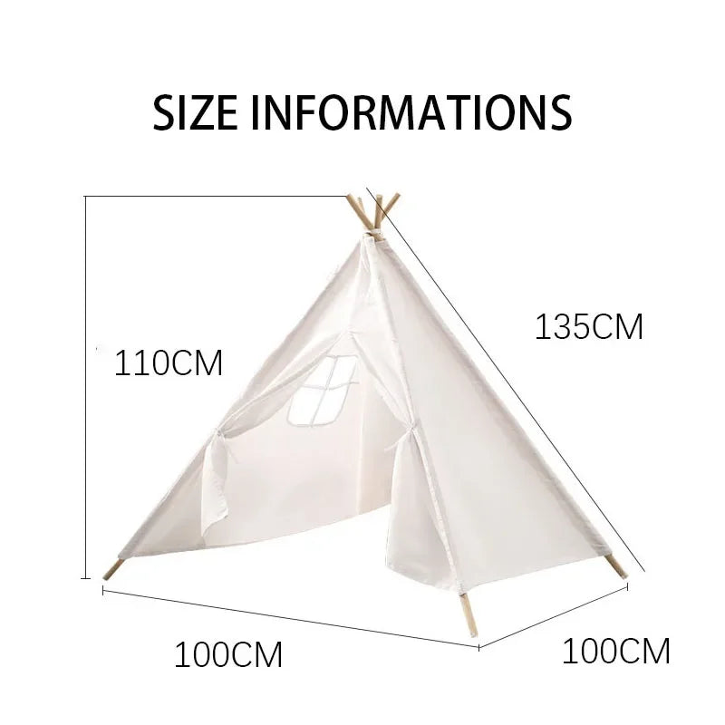 1.3M Indian Kids Tent Wigwam Tipi for Children Folding Indoor Outdoor