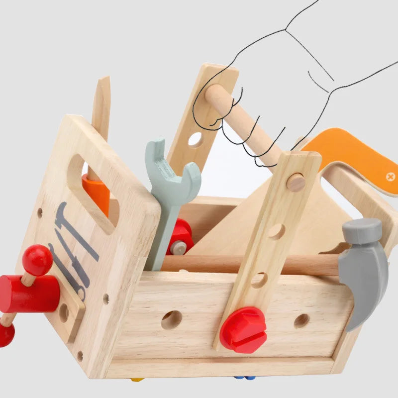 Wooden Toolbox Pretend Play Set for Kids