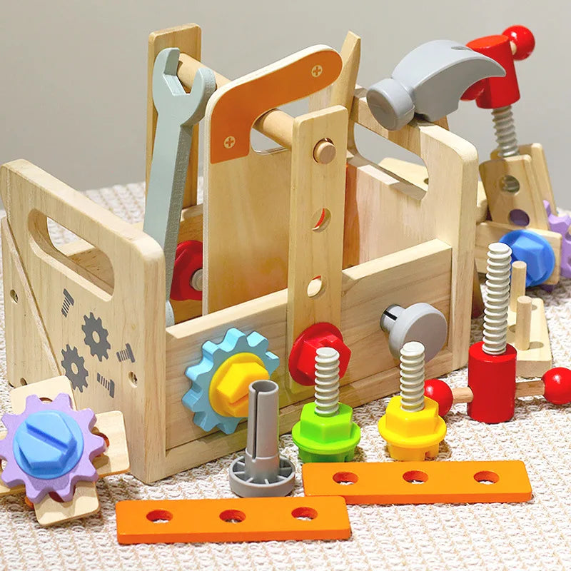 Wooden Toolbox Pretend Play Set for Kids