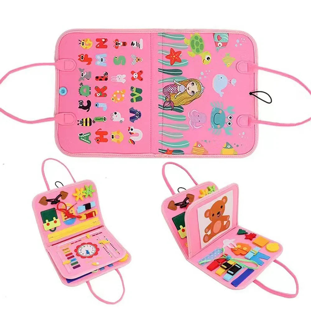 Busy Board Felt Cloth Book – Educational Toy for Toddlers