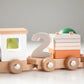 Wooden Birthday Train Building Blocks – Montessori Stacking Educational Toy
