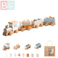 Wooden Birthday Train Building Blocks – Montessori Stacking Educational Toy