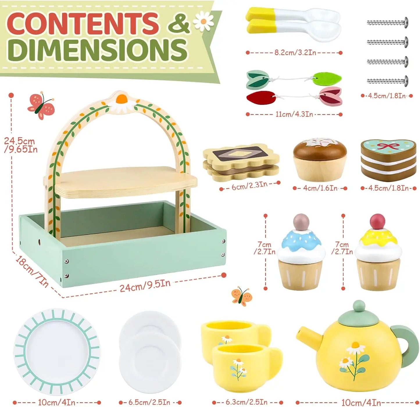 Kids Afternoon Tea Play Set – Pretend Play Kitchen Toy for Girls