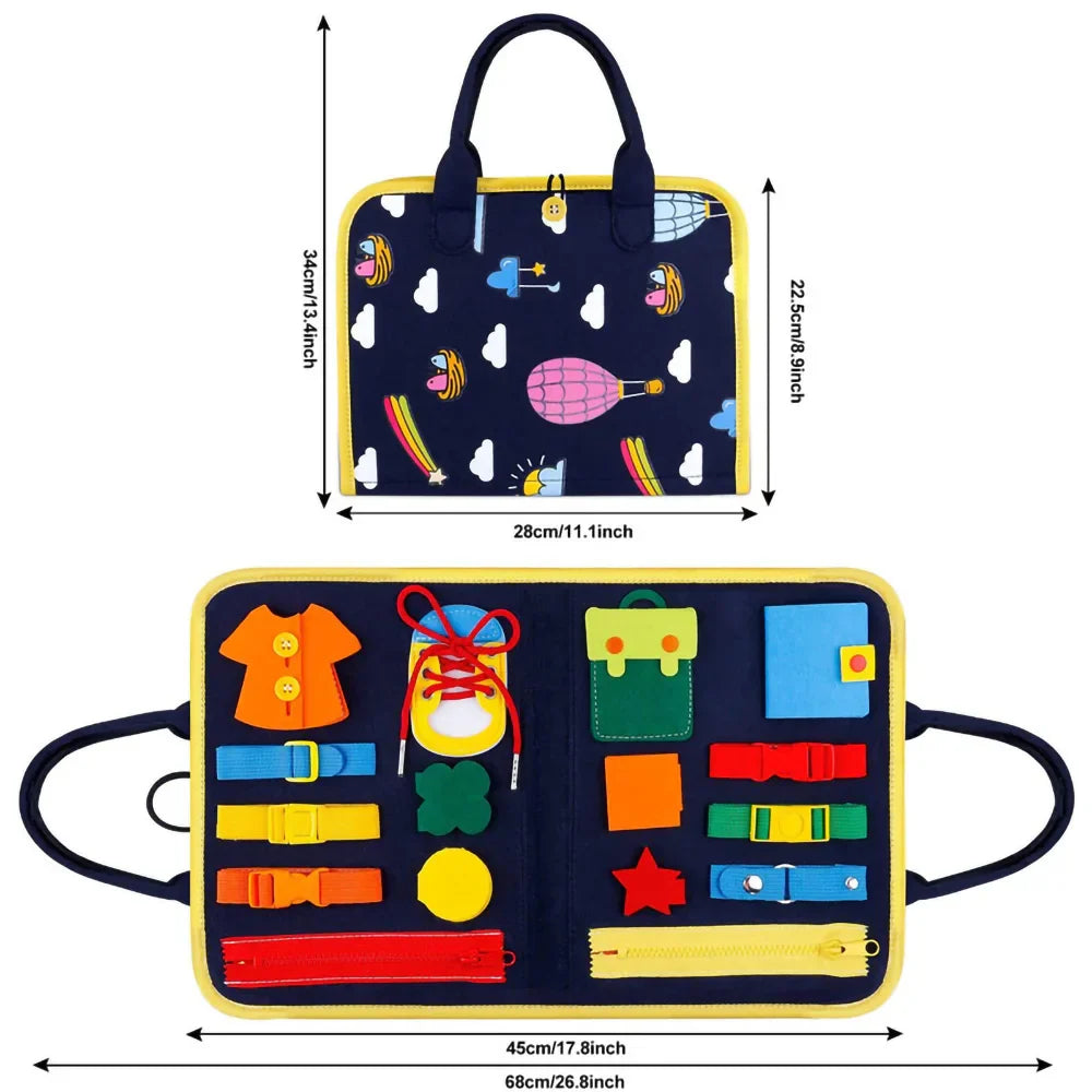 Busy Board Felt Cloth Book – Educational Toy for Toddlers