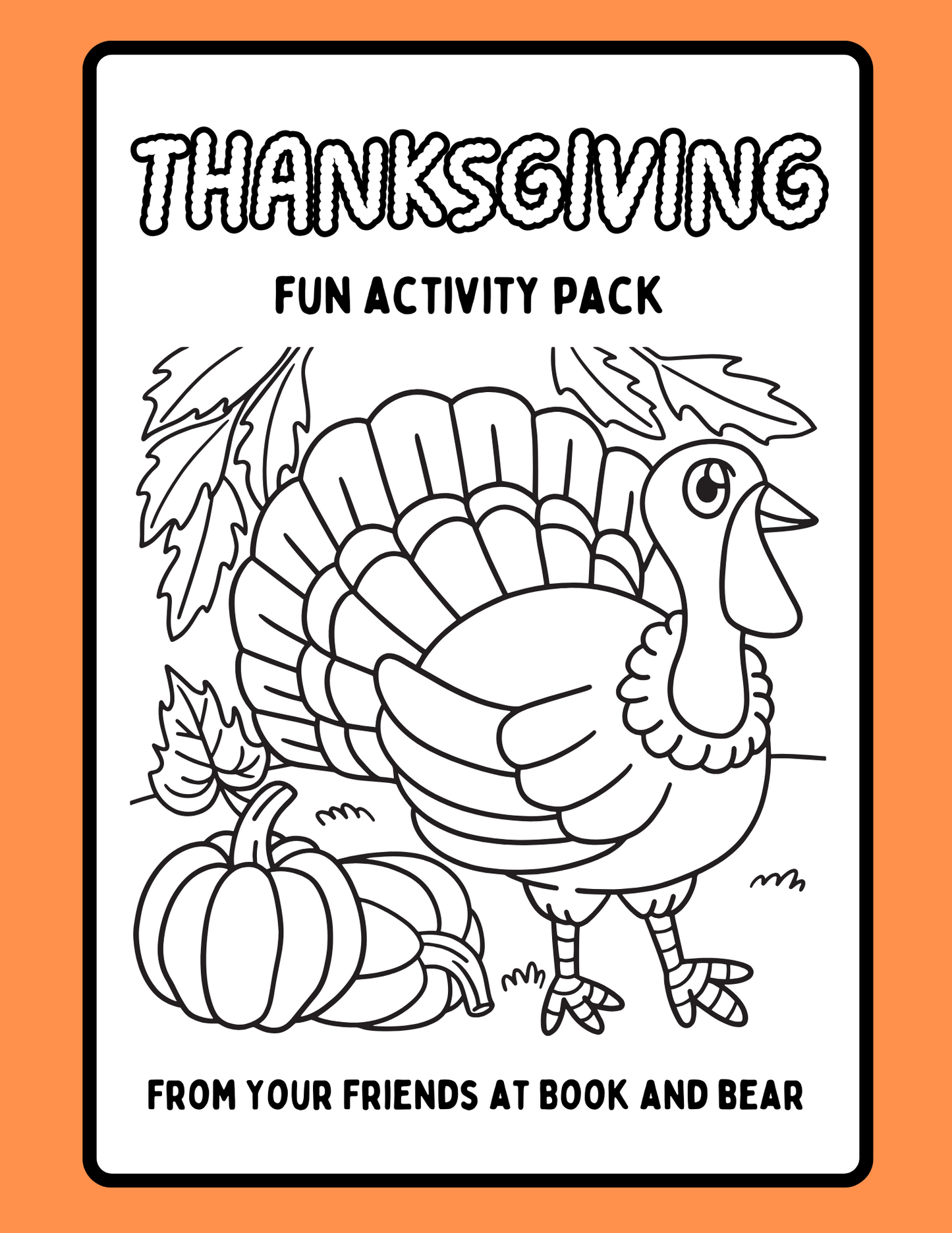 Thanksgiving Activity Book For Kids - Printable