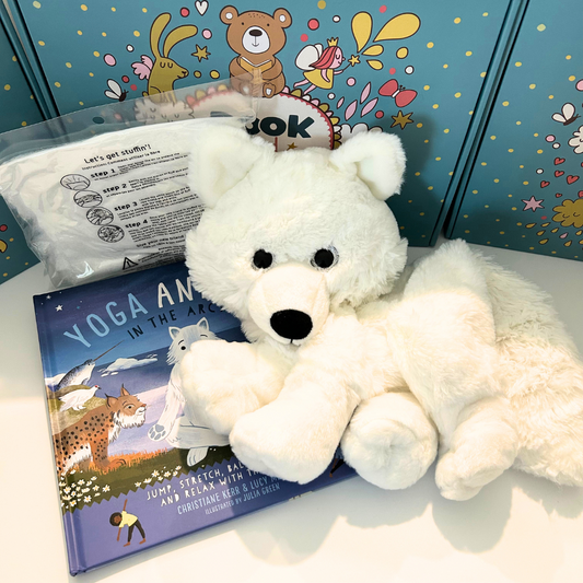 Huggable Arctic Fox Stuffing Kit & Picture Book – Big, Soft & Fun!