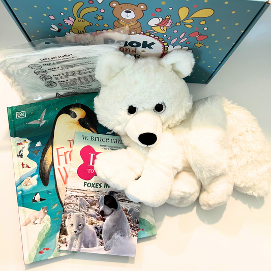 Huggable Arctic Fox Stuffing Kit & Two Chapter Books – Big, Soft & Fun!