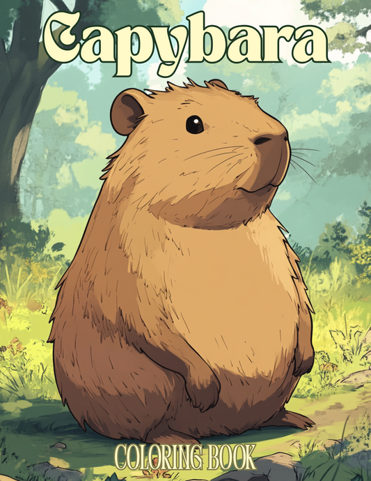 Capybara Printable Coloring Book