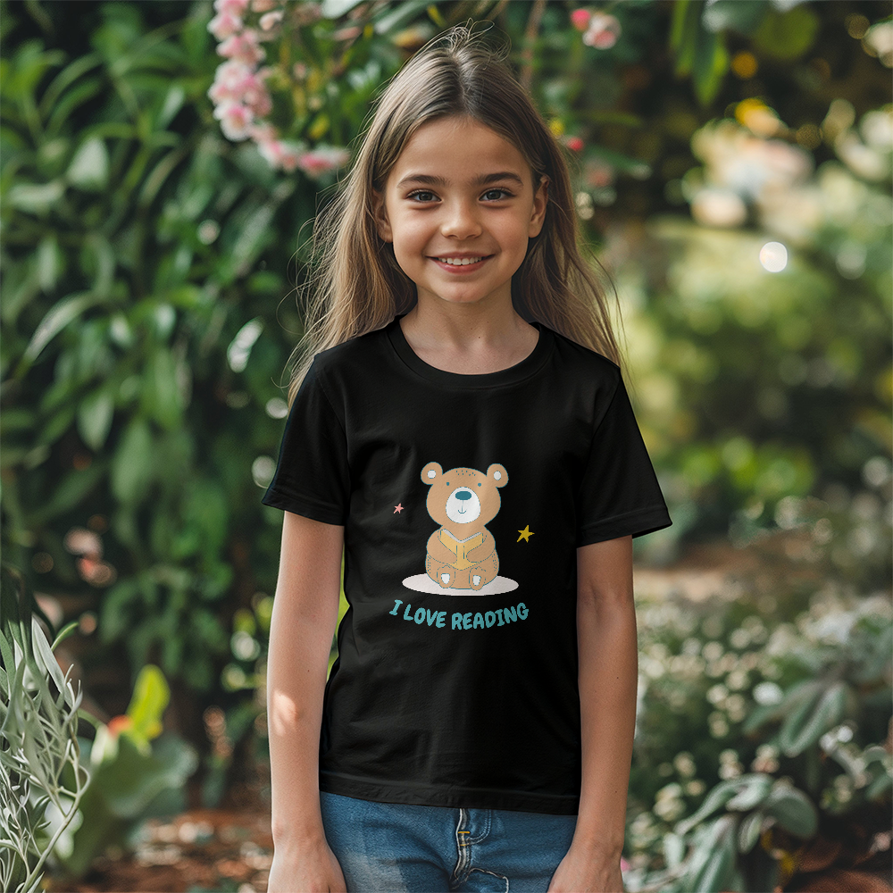 Bear I Love Reading Kids Short-Sleeved Tee