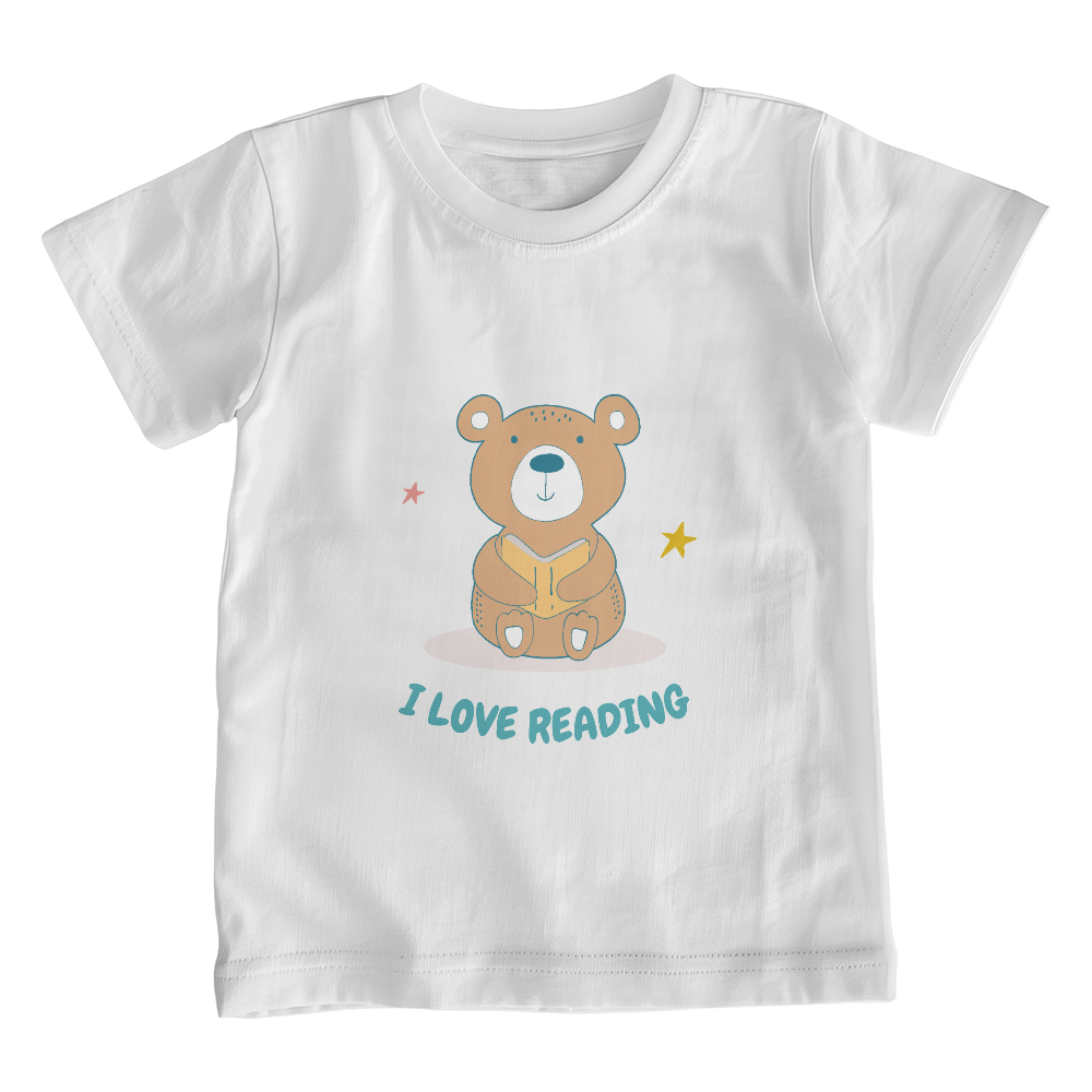 Bear I Love Reading Kids Short-Sleeved Tee