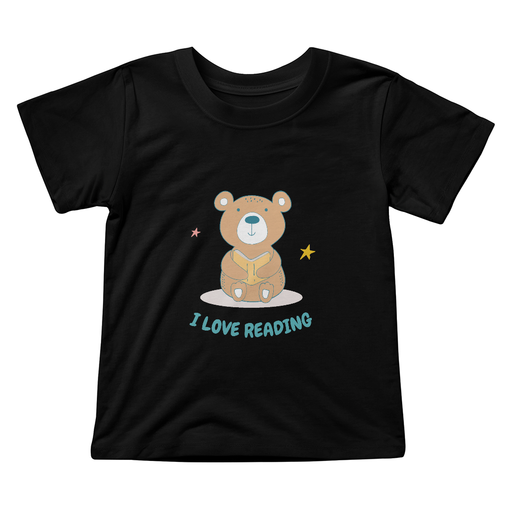 Bear I Love Reading Short Sleeved Toddler Tee