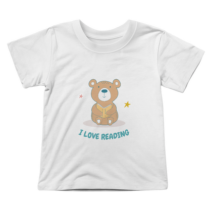 Bear I Love Reading Short Sleeved Toddler Tee