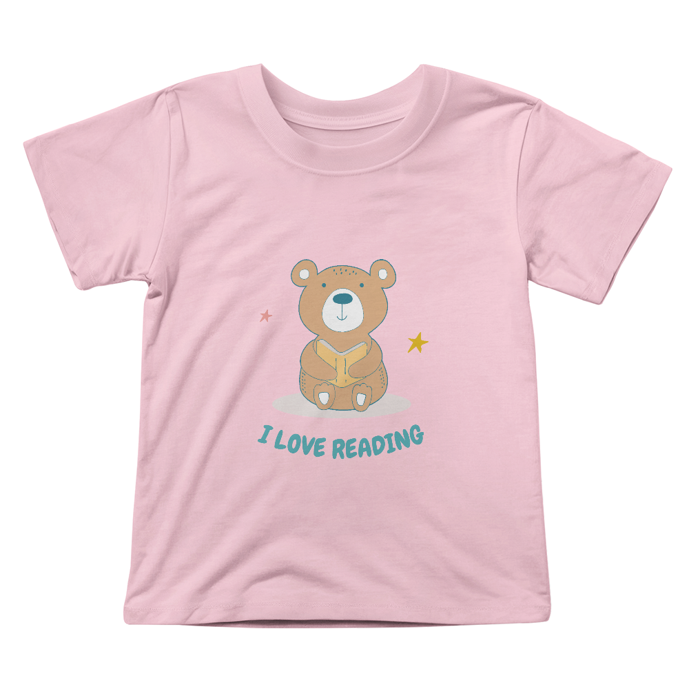 Bear I Love Reading Short Sleeved Toddler Tee