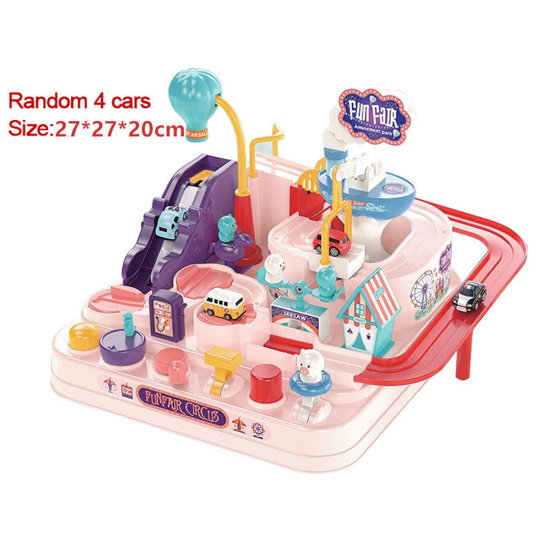 Adventure Parking Lot Car Track – Interactive Rail Toy Set for Kids