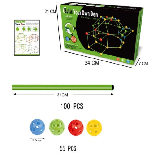 DIY Fort Building Kit – Luminous Playhouse Tent Construction Set