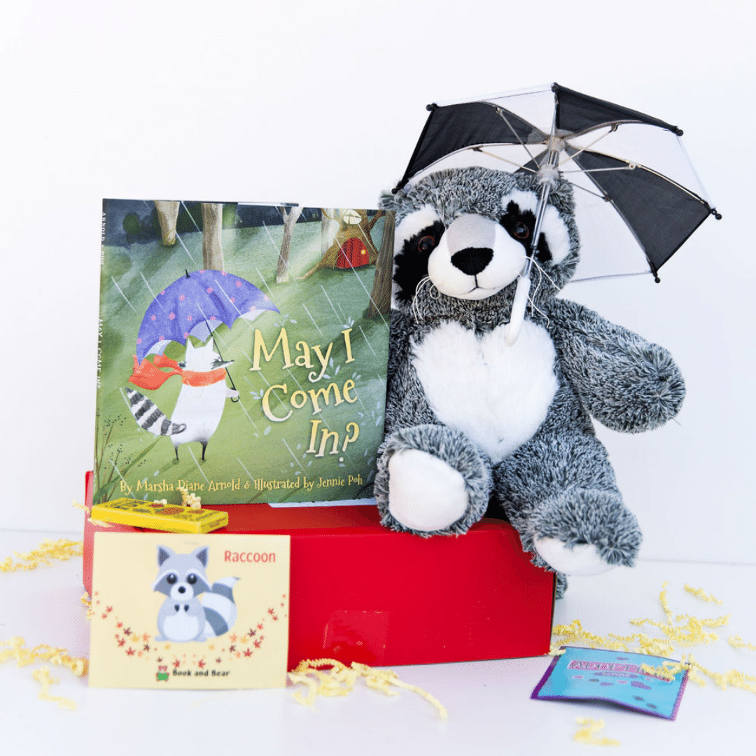 Raccoon Stuffing Kit and Picture Book Set