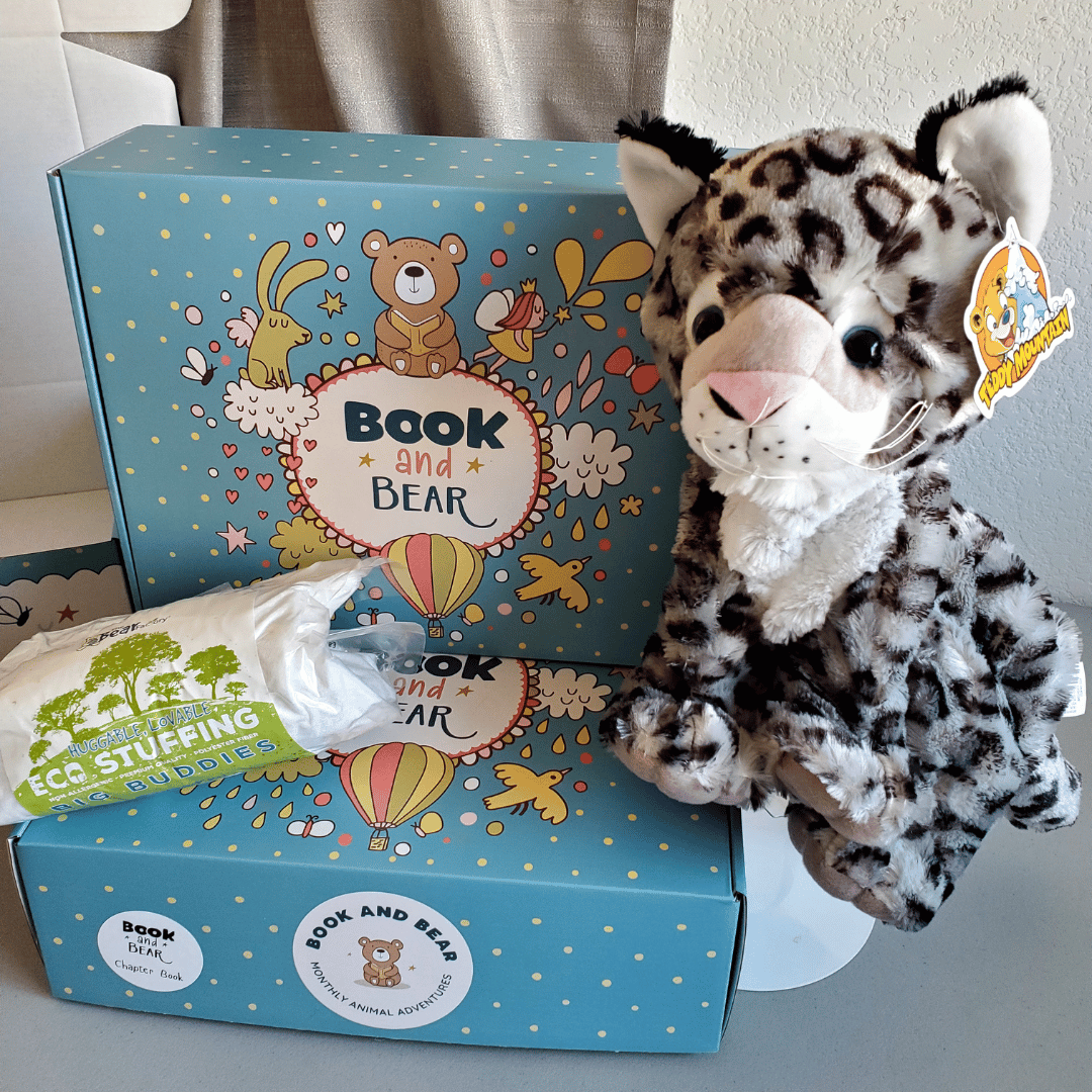 Snow Leopard Stuffing Kit and Book Set by Book and Bear