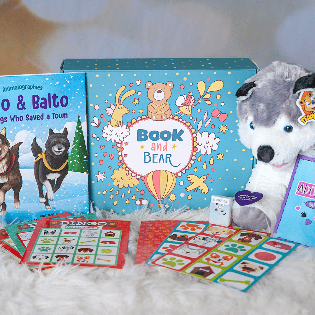 Husky Dog Stuffing Kit and Book Set by Book and Bear