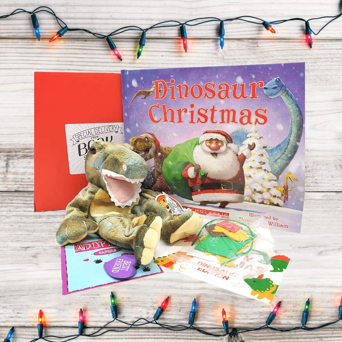 Christmas Dinosaur Stuffing Kit and Picture Book Boxed Set -
