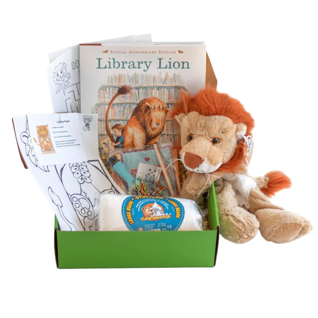 Lion Stuffing Kit and Picture Book Set - book_plush