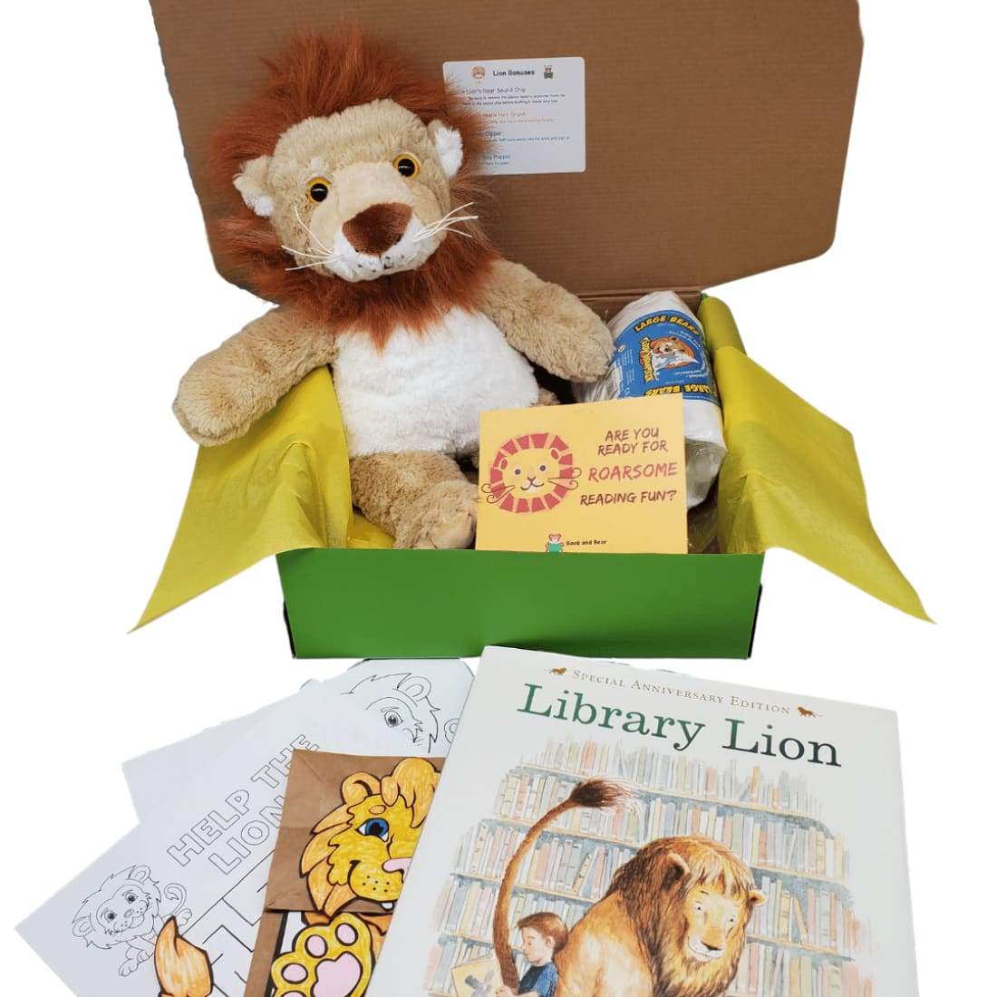 Lion Stuffing Kit and Picture Book Set - book_plush