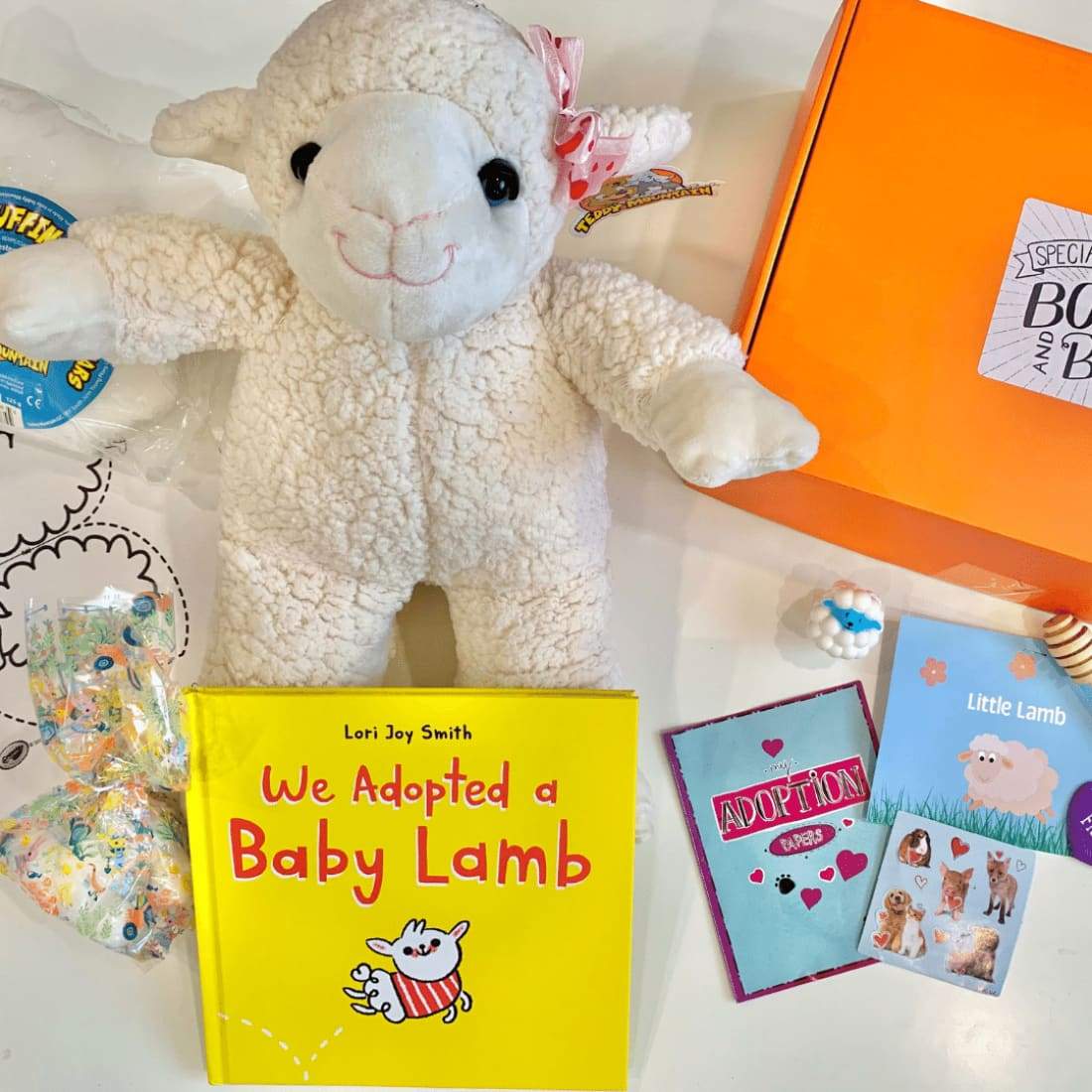 Little Lamb Book and Bear Box - book_plush
