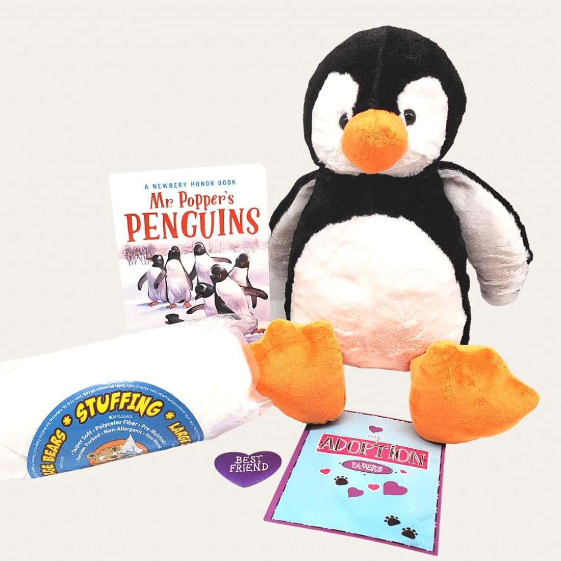 Penguin Book and Bear Box - Large Plush Penguin Chapter Book