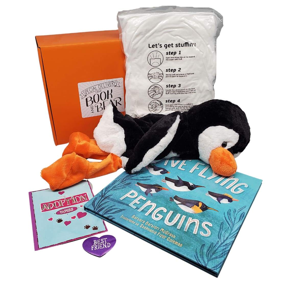 Penguin Book and Bear Box - Large Plush Penguin Picture Book