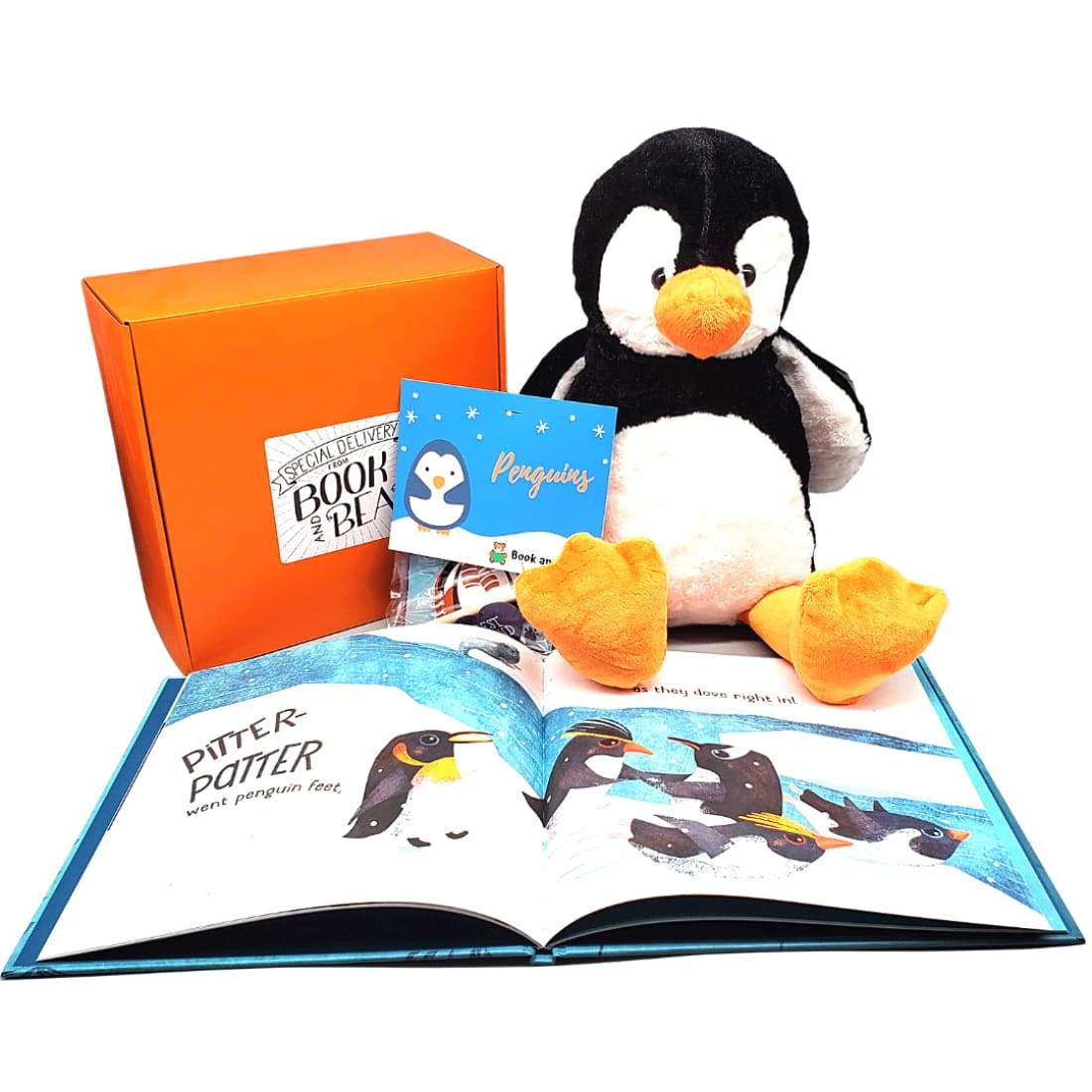 Penguin Book and Bear Box - Large Plush Penguin Picture Book